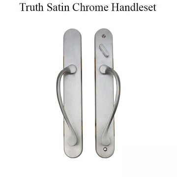 Marvin active Non-Keyed Ultimate Sliding French Door wide trim - Satin Chrome